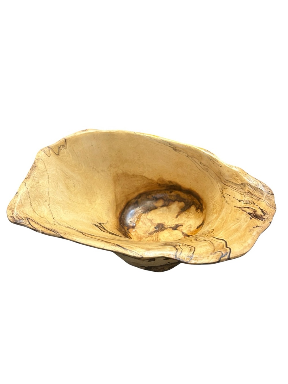 Natural Edge small Maple Burl Bowl 7”X 4.5” signed and dated